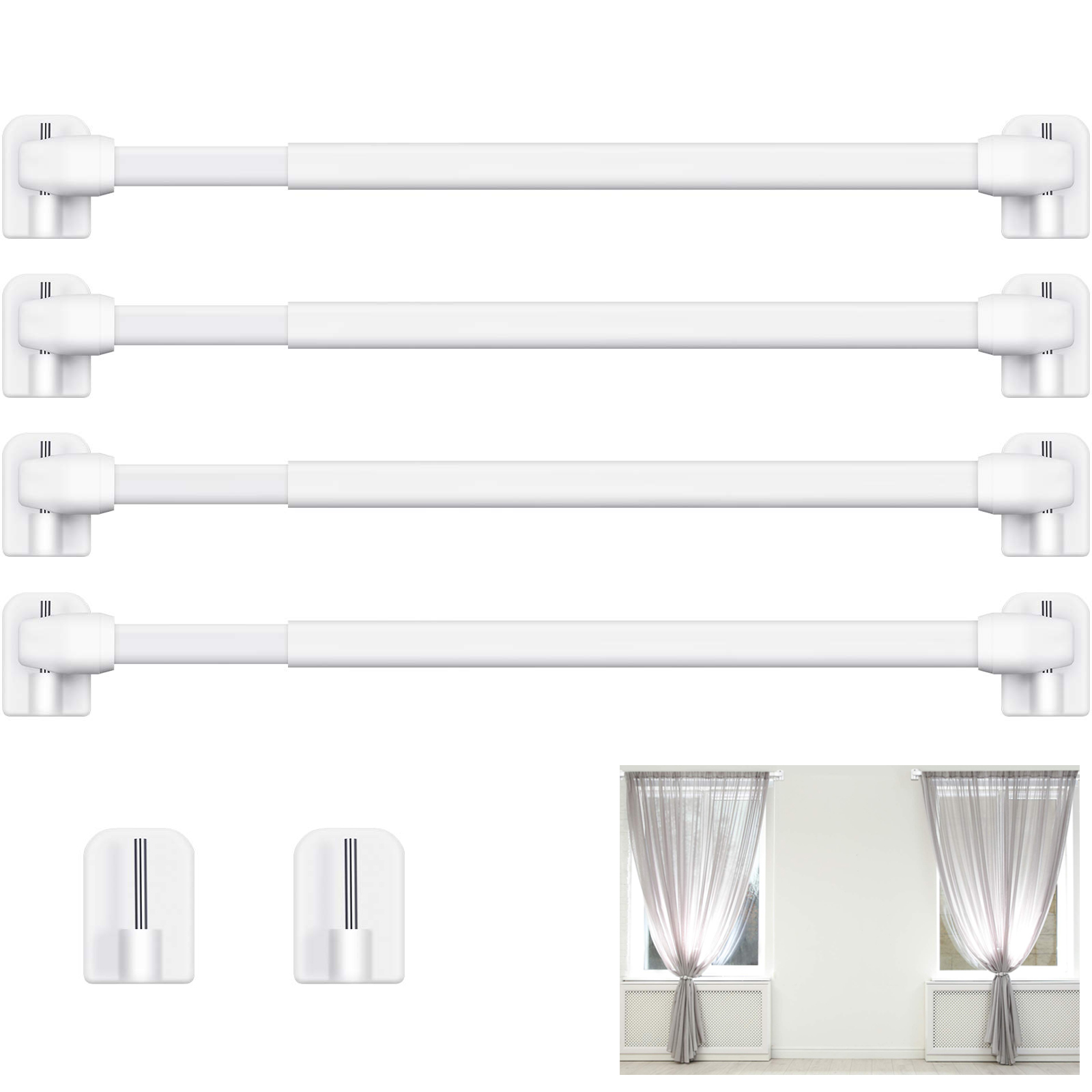 Home Bathroom Hardware - Set di 4 Aste Telescopiche Regolabili