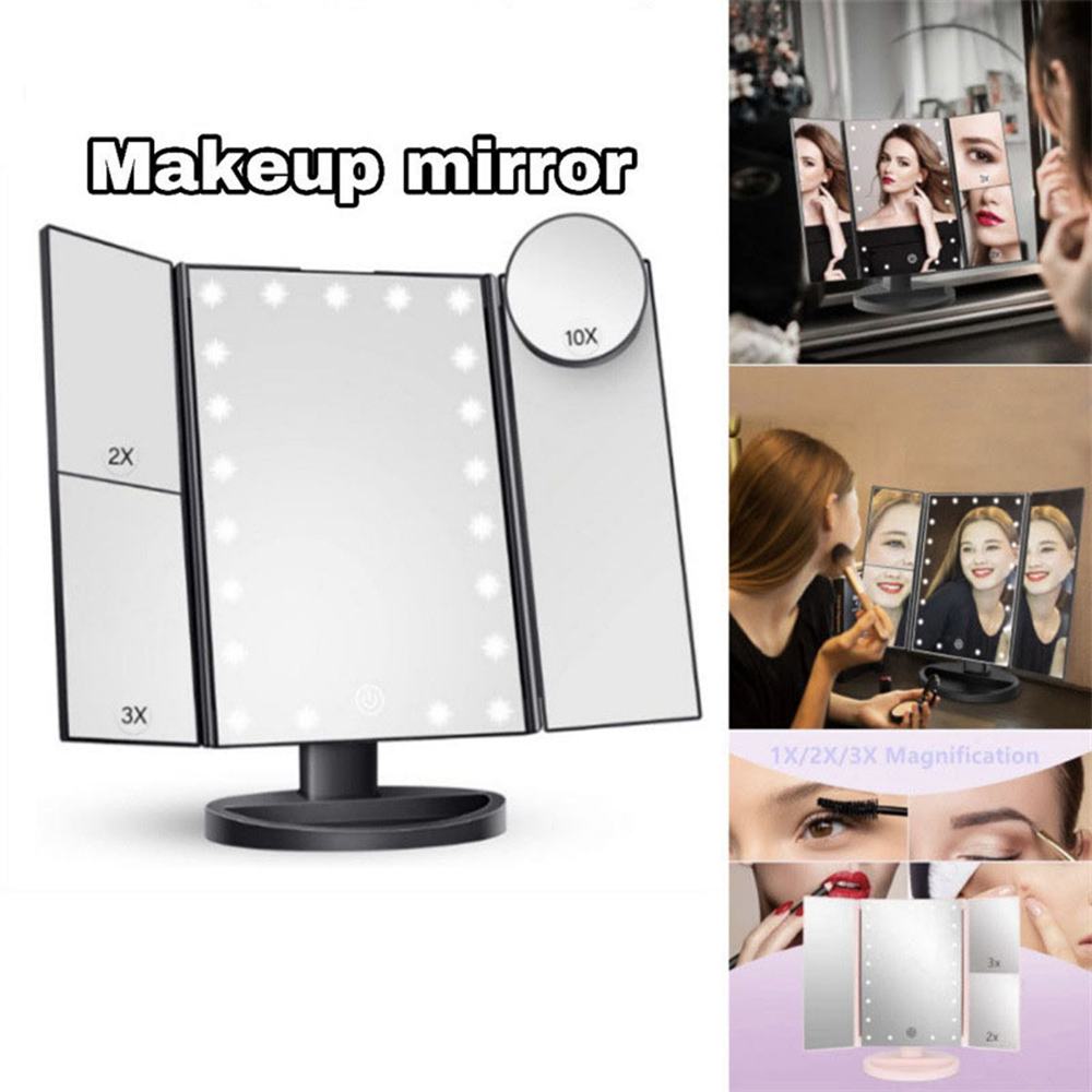Bathroom Mirror Led - Specchio Pieghevole da Bagno per Trucco,