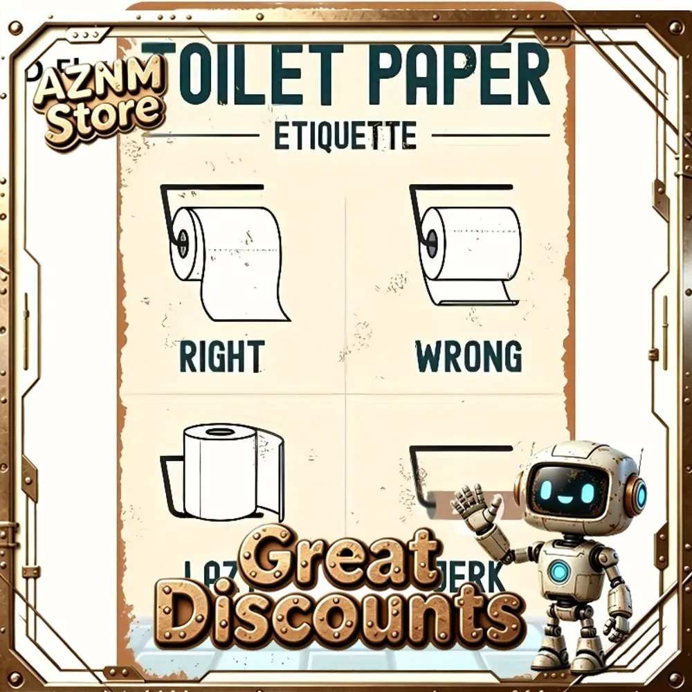 Home Bathroom Etiquette - Segnaposto per l'etichetta dell'uso del carta