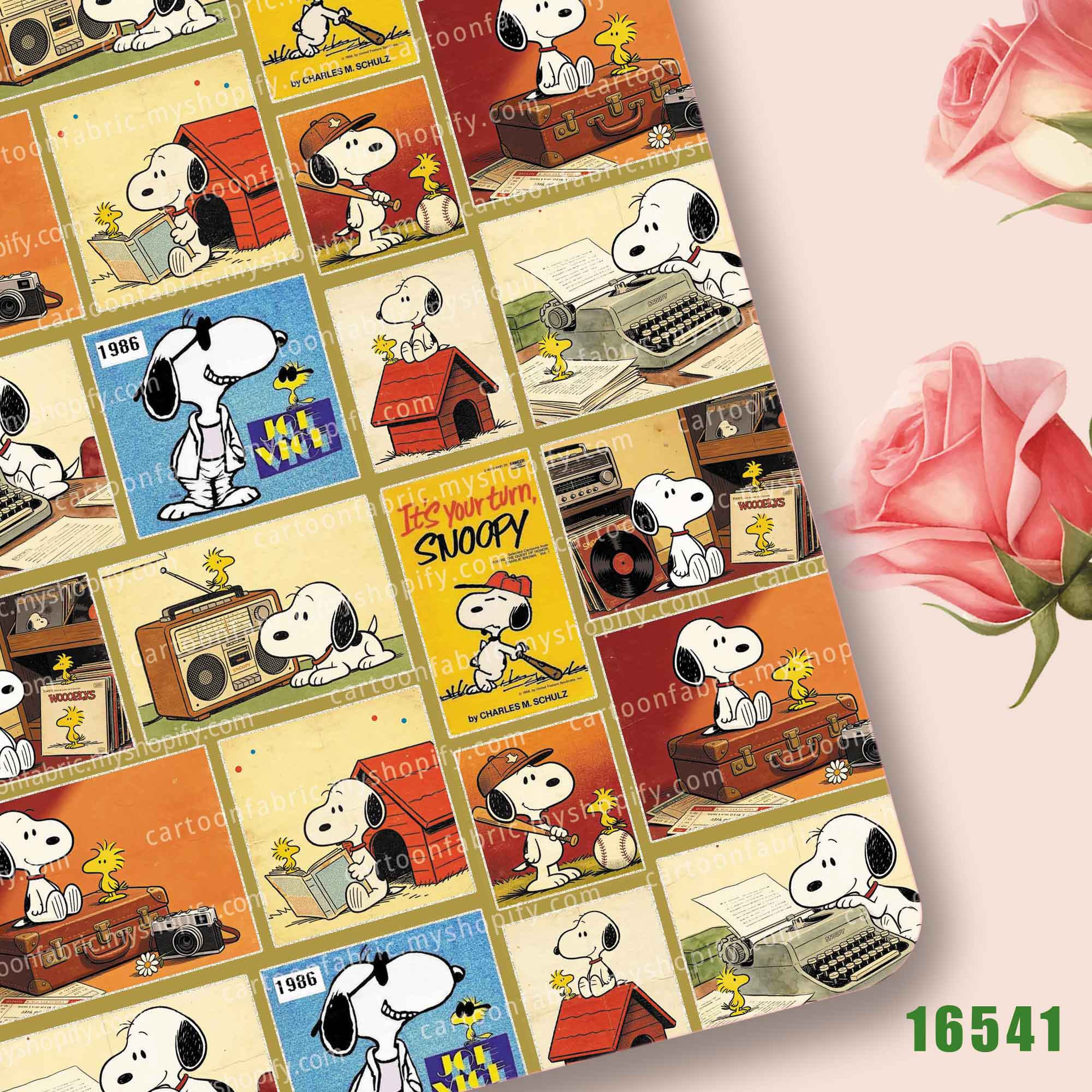 Home Creation Bathroom - Tessuto TAKARA TOMY Snoopy 140x50CM, Stoffa