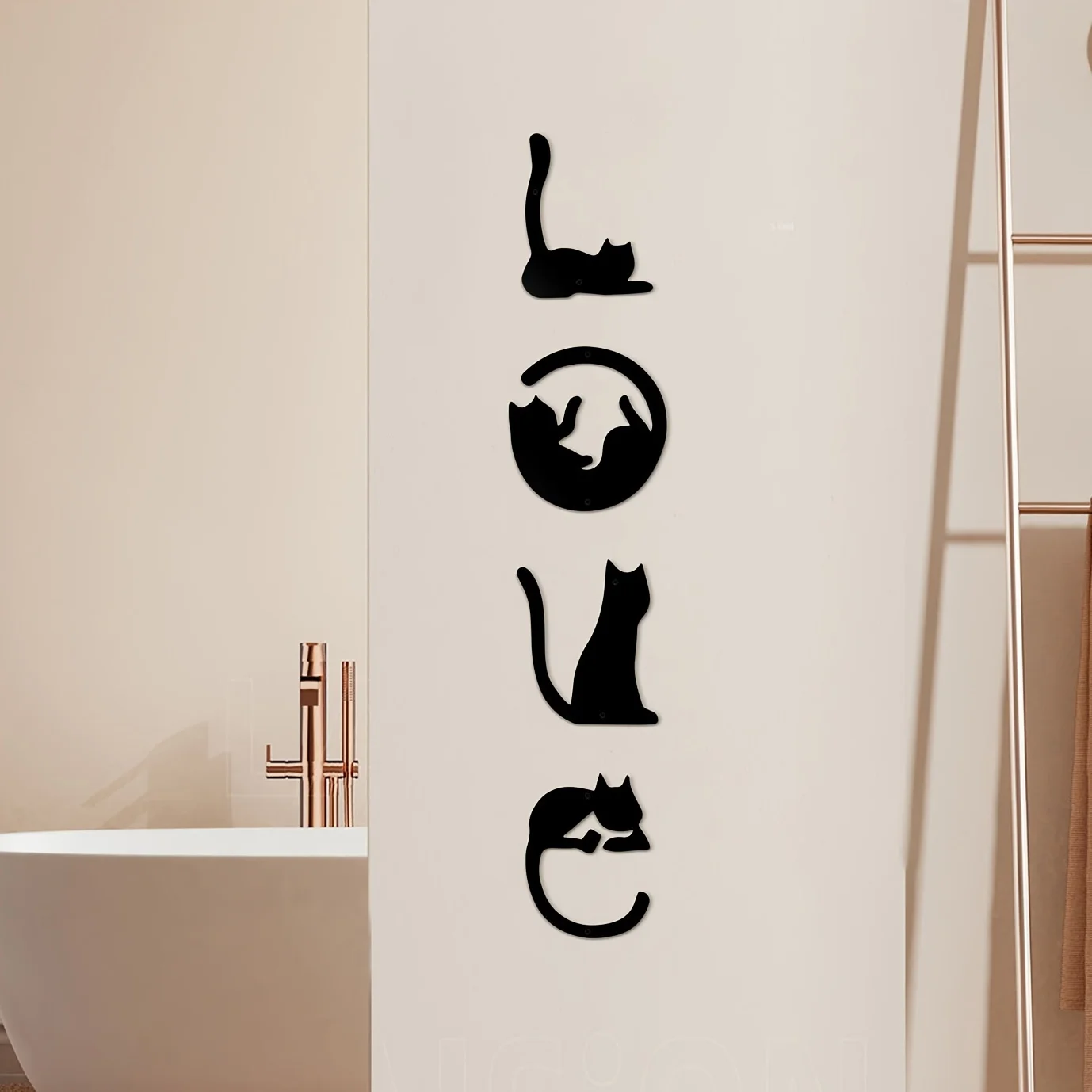 Home Creation Bathroom - HelloYoung 4 pz/set Cute Cat Metal