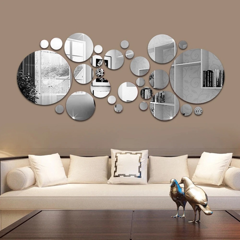 Home Theater Bathroom - 26 adesivi rotondi per specchi acrilici