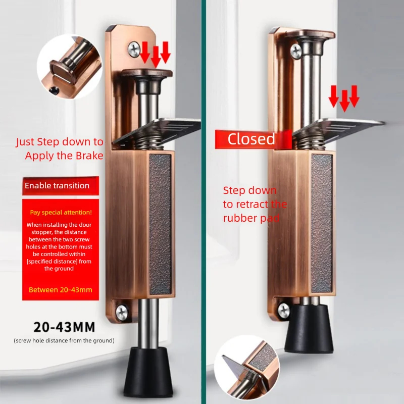 Home Bathroom Hardware - Fermaporta Telescopico Rinforzato con Freno a
