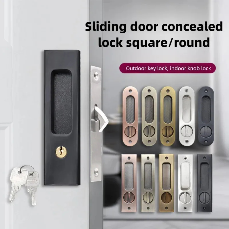 Home Bathroom Lock - Serratura a Gancio Nera Resistente per