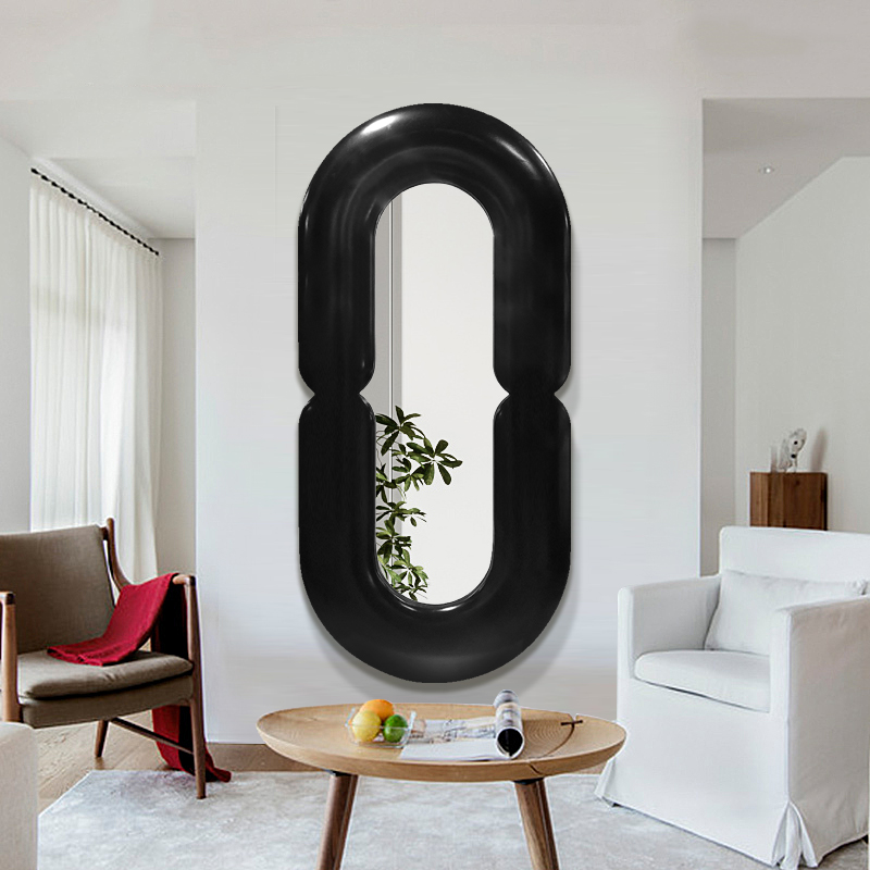 Home Goods Bathroom Mirrors - Specchio da parete ovale nero Funky