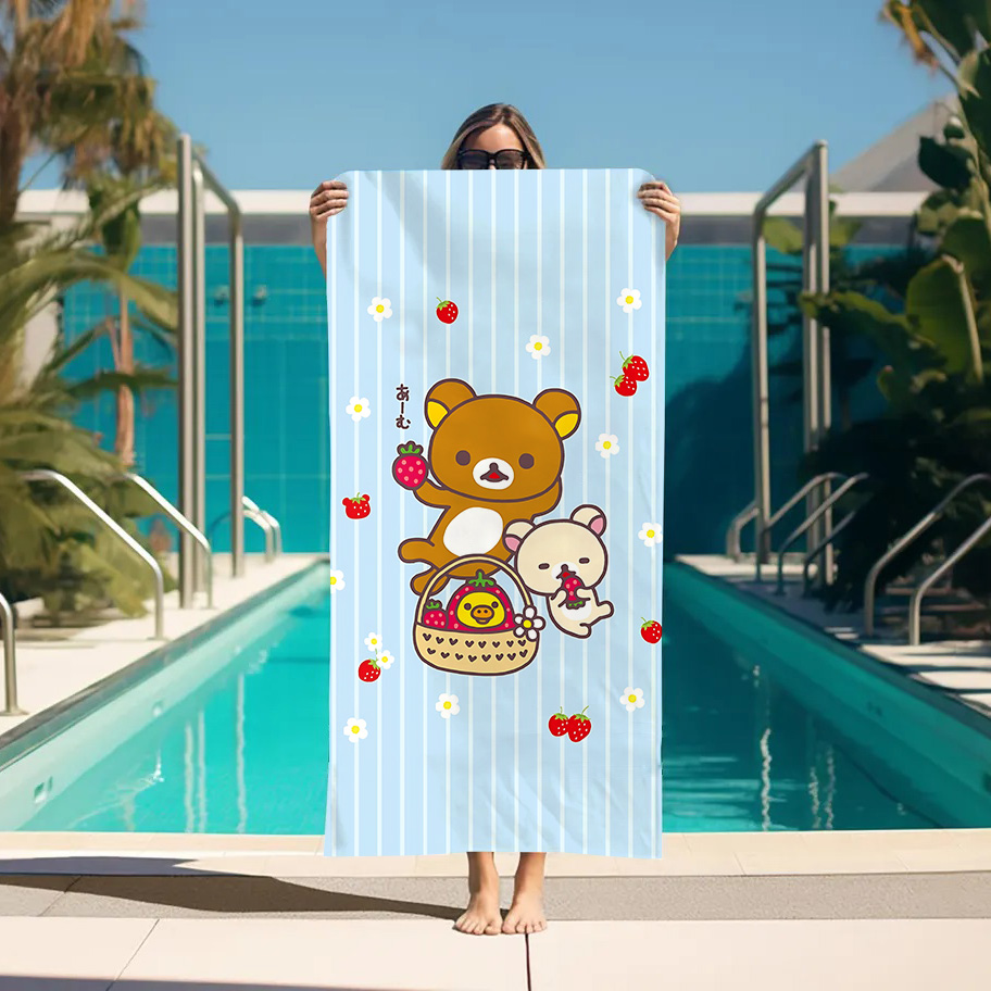 Home Bathroom With Sauna - Grande Asciugamano da Bagno Rilakkuma, Teli
