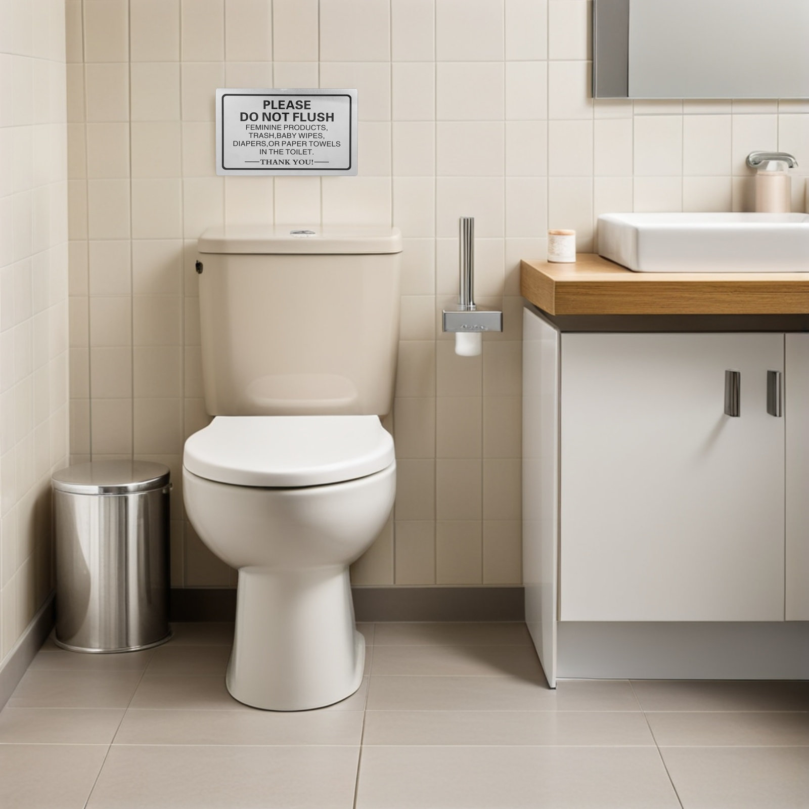 2 Pezzi di Cartelli in Allumin - Home Bathroom Etiquette recensione e prezzo