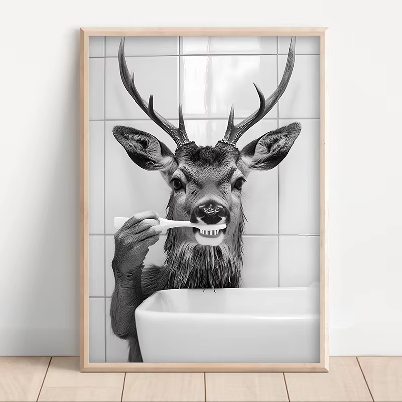 Poster divertente in bianco e  - Home Bathroom Images recensione e prezzo