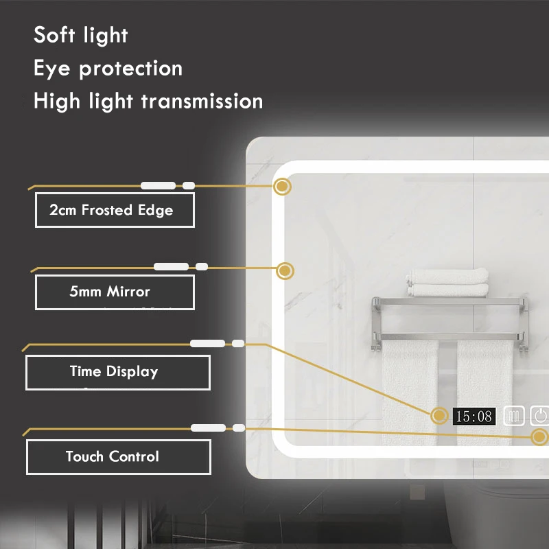 Specchio da Bagno 70x90 cm Ret - Bathroom Mirror Led recensione e prezzo