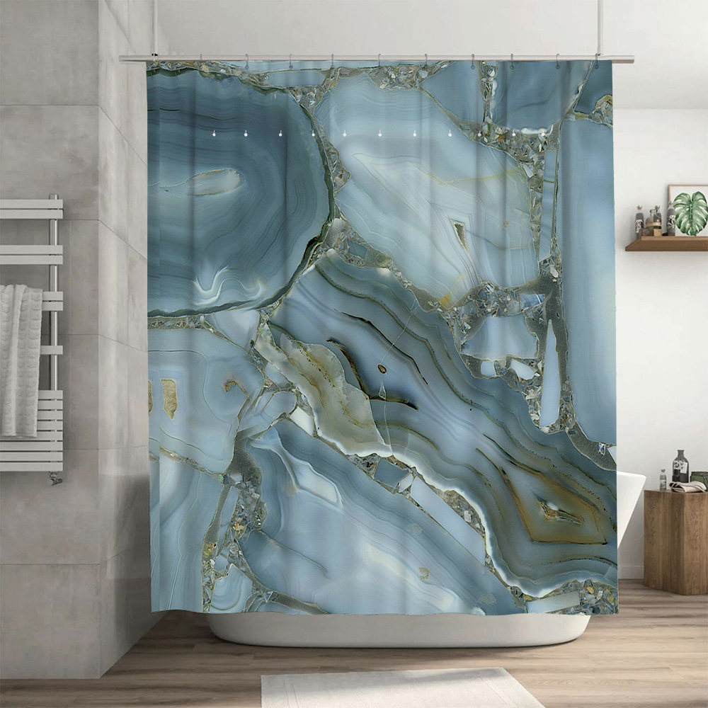 Tenda da doccia in marmo blu D - Home Bathroom Images recensione e prezzo