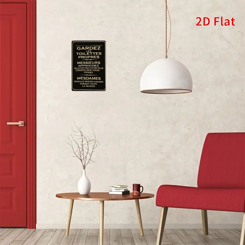 Targa in Metallo Vintage 2D, E - Home Bathroom Etiquette recensione e prezzo