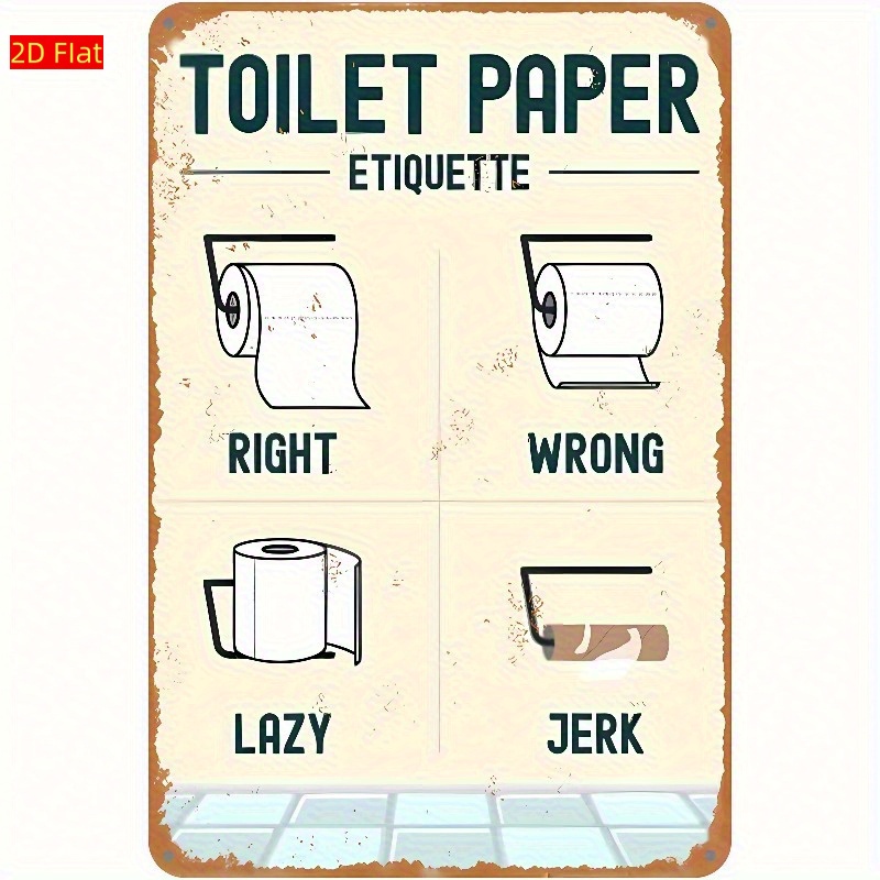 Targa da parete 2D in allumini - Home Bathroom Etiquette recensione e prezzo