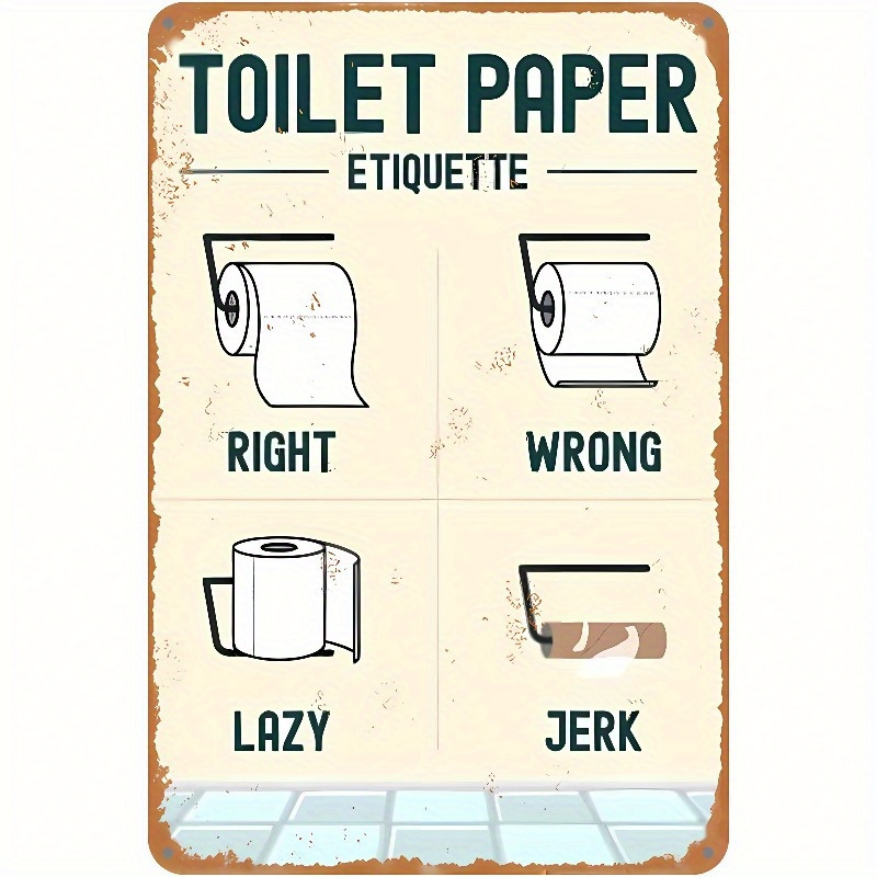 Targa da parete 2D in allumini - Home Bathroom Etiquette recensione e prezzo
