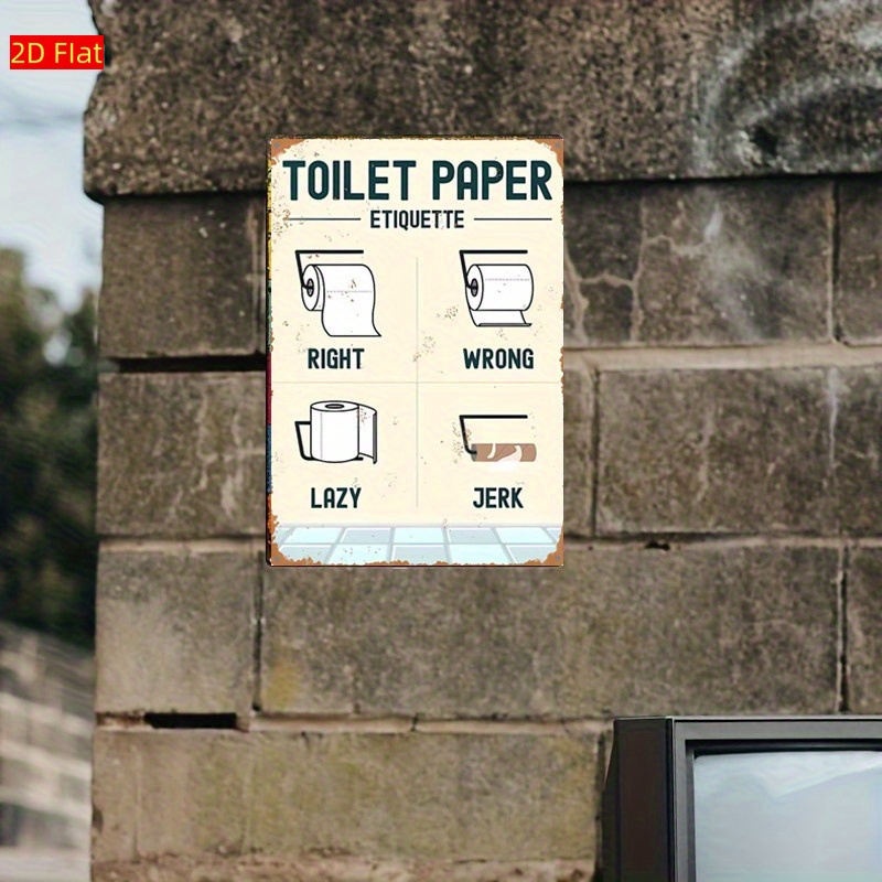 Targa da parete 2D in allumini - Home Bathroom Etiquette recensione e prezzo
