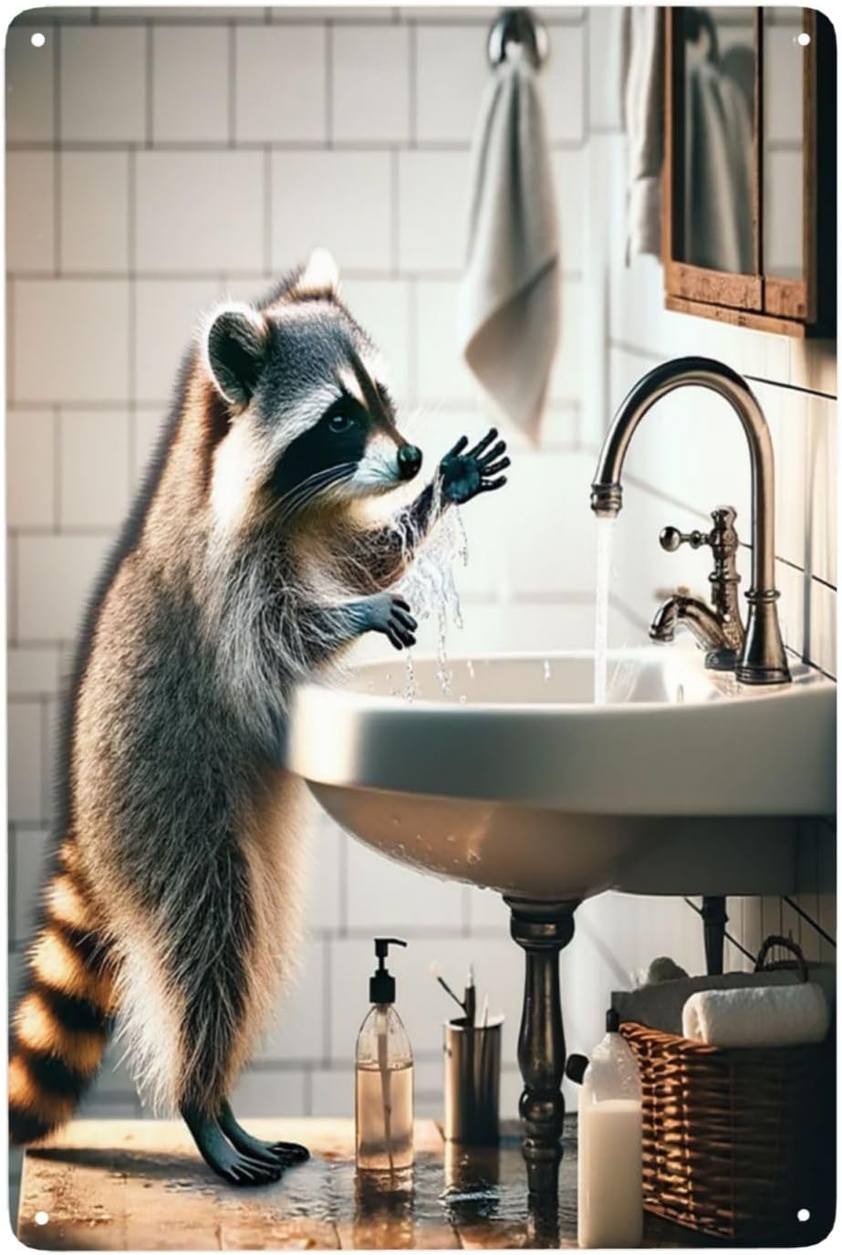 Targa in metallo con etichetta - Home Bathroom Etiquette recensione e prezzo